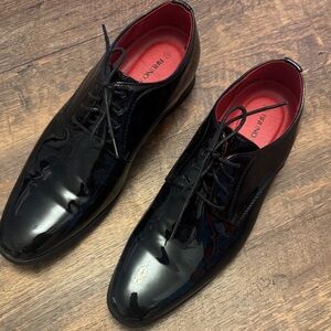 Salvatore Ferragamo Glossy Black Men's Oxfords